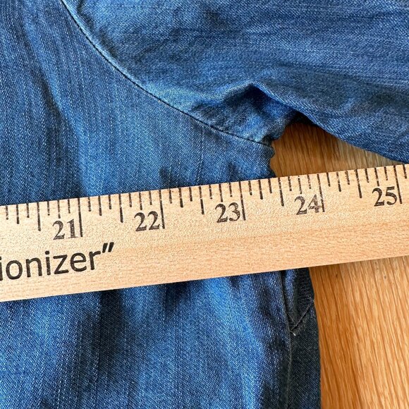Sanctuary denim shirt buttons pockets Lyocell soft XL preppy 80s 90s Y2k classic - Picture 7 of 10